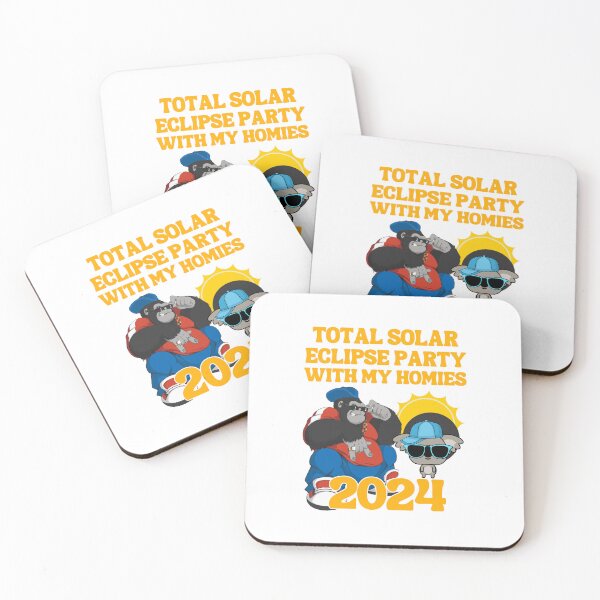 Item preview, Total solar eclipse party with my homies 2024, cute koala with his guerrilla homie designed and sold by BritishDelights.