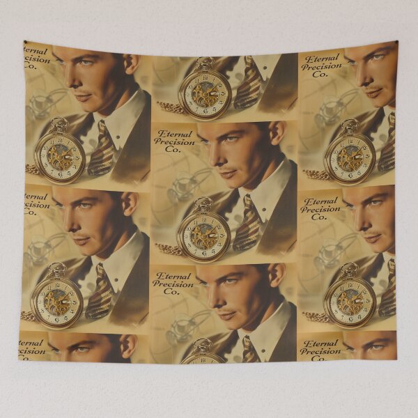 Item preview, Timeless Elegance - Classic Pocket Watch Ad Poster with Sophisticated Gentleman designed and sold by David Balzen.