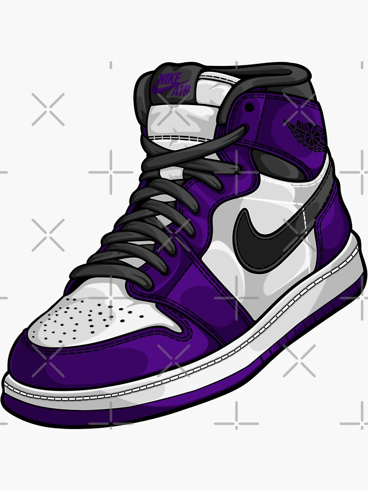 JORDAN 1 HIGH OG COURT PURPLE 2.0 Sticker for Sale by Minami14R Redbubble