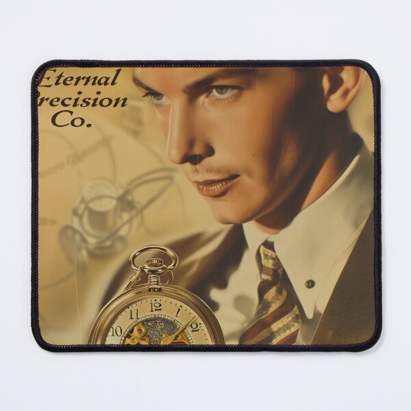 Item preview, Timeless Elegance - Classic Pocket Watch Ad Poster with Sophisticated Gentleman designed and sold by David Balzen.