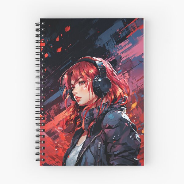 Item preview, Red-Haired Anime Girl With Headphones designed and sold by CoryDS.