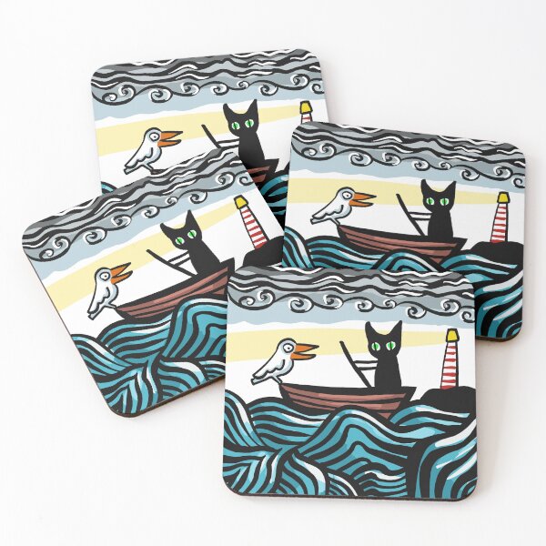 Item preview, Cat in boat with seagull designed and sold by Laksen.
