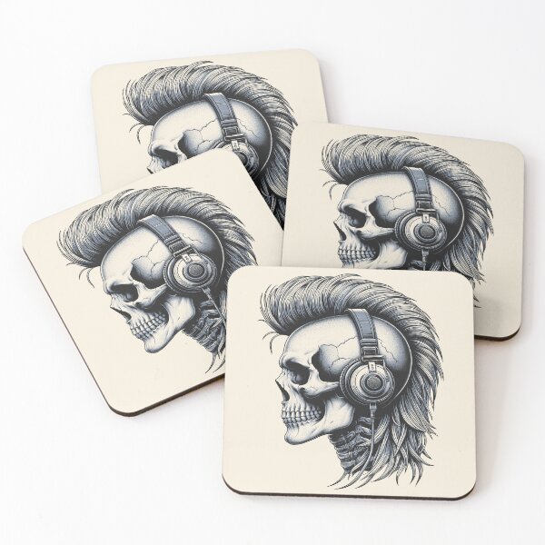 Item preview, Skull wearing Headphones #25 designed and sold by elektronen.
