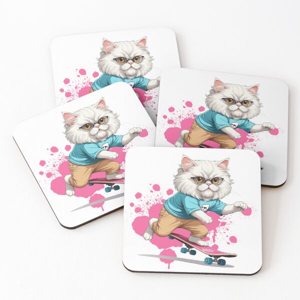 Item preview, A Cute Persian cat  Playing skateboard designed and sold by chathai.