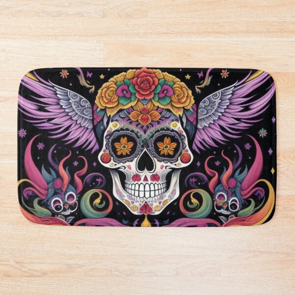 Item preview, Colorful Winged Floral Sugar Skull designed and sold by TheDarkWardrobe.