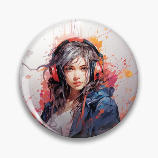 Item preview, White-Haired Anime Girl With Headphones designed and sold by CoryDS.