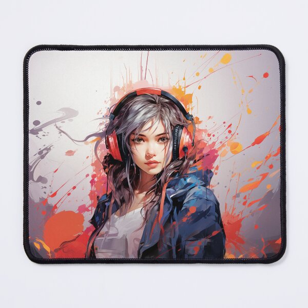 Item preview, White-Haired Anime Girl With Headphones designed and sold by CoryDS.