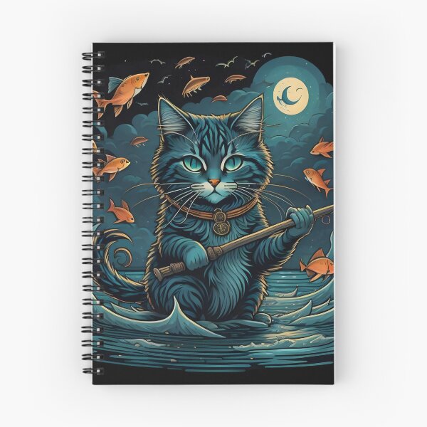 Item preview, Cat Fishing Under Moonshine designed and sold by FunShuiGB.