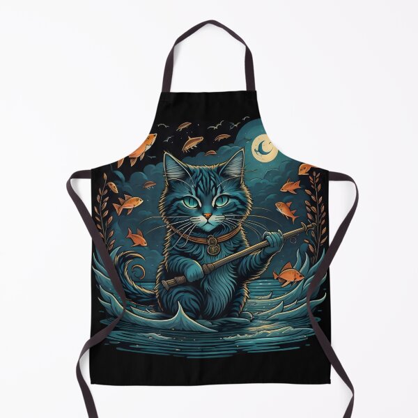 Item preview, Cat Fishing Under Moonshine designed and sold by FunShuiGB.