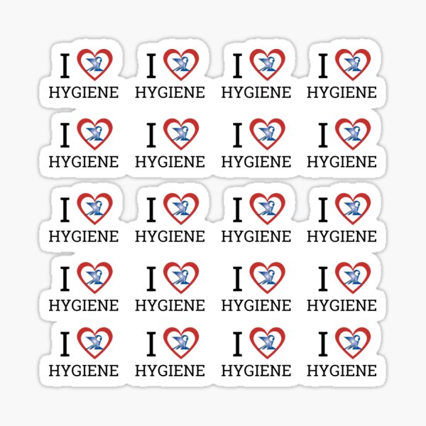 Artikel-Vorschau von I Love Hygiene Multi-Aufkleberpaket mit Logo, designt und verkauft von spicyhail.
