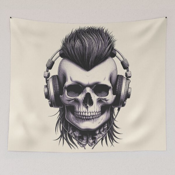 Item preview, Skull wearing Headphones #26 designed and sold by elektronen.
