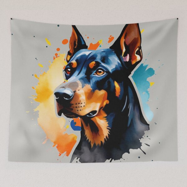 Item preview, Natural Ear Doberman Watercolor designed and sold by StarStudio360.