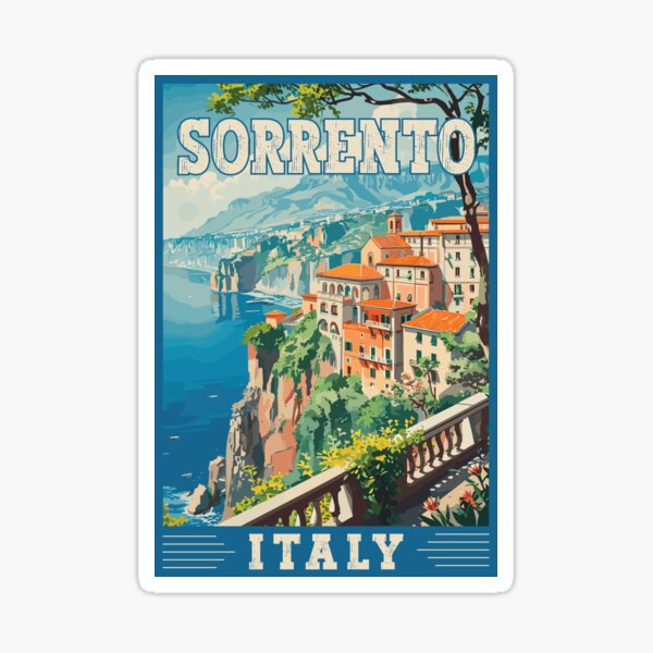 Sorrento Italy Mediterranean Paradise Travel Art Sticker