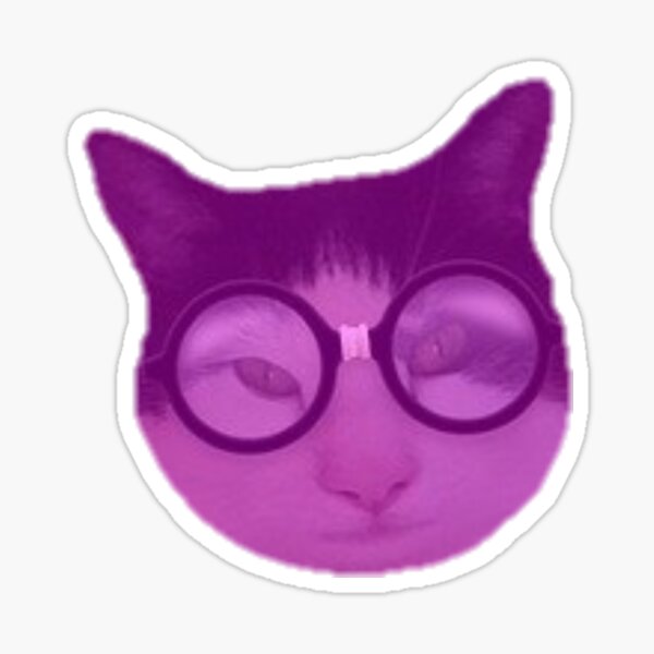 Item preview, Funny Cute Geeky Hipster Pink Cat Wearing Glasses Sticker designed and sold by kubast1an.