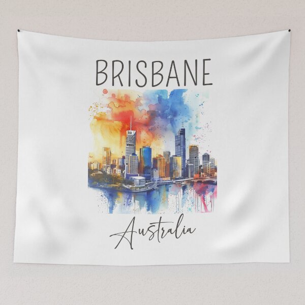 Item preview, Watercolor Design of Brisbane - Australia designed and sold by Sketch-Shack.