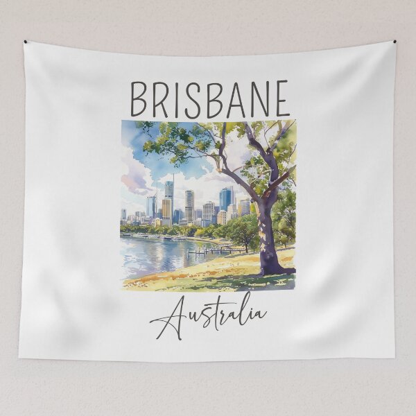 Item preview, Watercolor Design of Brisbane - Australia designed and sold by Sketch-Shack.