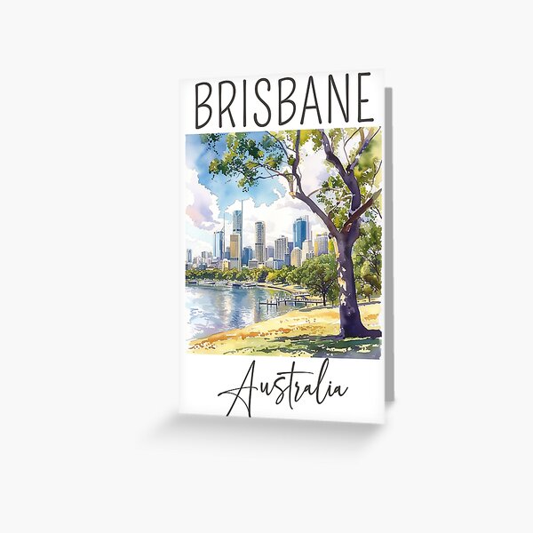 Item preview, Watercolor Design of Brisbane - Australia designed and sold by Sketch-Shack.