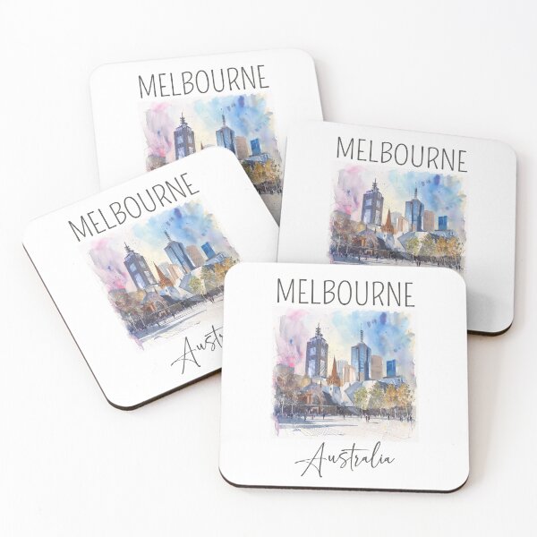 Item preview, Watercolor Design of Melbourne - Australia designed and sold by Sketch-Shack.