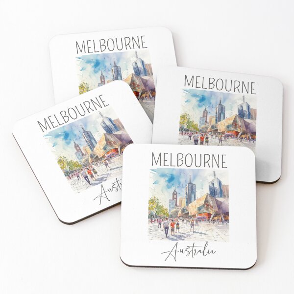 Item preview, Watercolor Design of Melbourne - Australia designed and sold by Sketch-Shack.