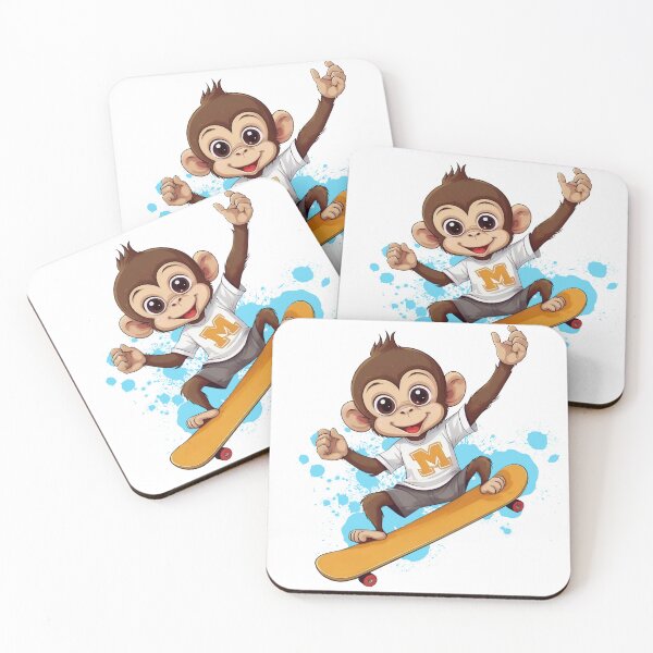 Item preview, A Cute monkey  Playing skateboard designed and sold by chathai.