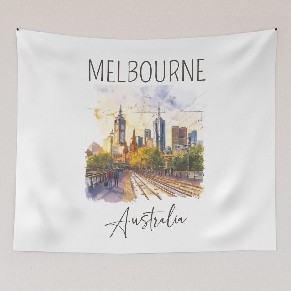 Item preview, Watercolor Design of Melbourne - Australia designed and sold by Sketch-Shack.