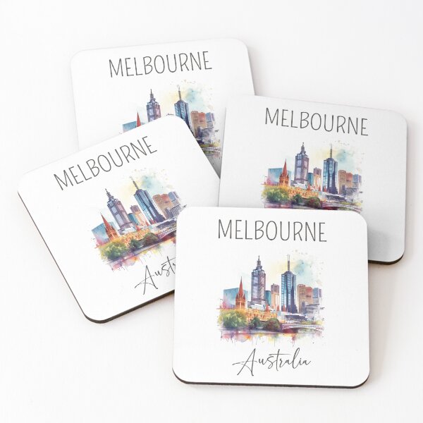 Item preview, Watercolor Design of Melbourne - Australia designed and sold by Sketch-Shack.