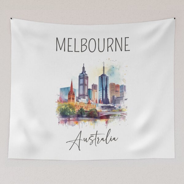 Item preview, Watercolor Design of Melbourne - Australia designed and sold by Sketch-Shack.