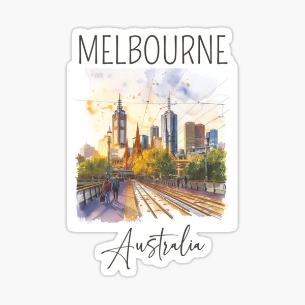 Item preview, Watercolor Design of Melbourne - Australia designed and sold by Sketch-Shack.