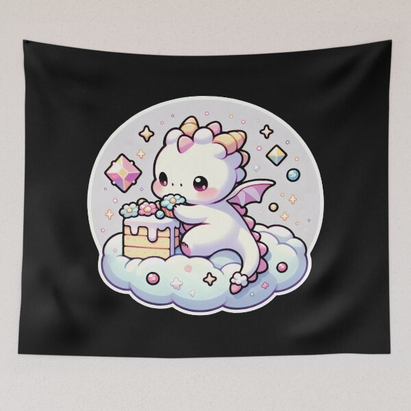 Item preview, Cute Dragon Eating Cake designed and sold by Truck Stop One.