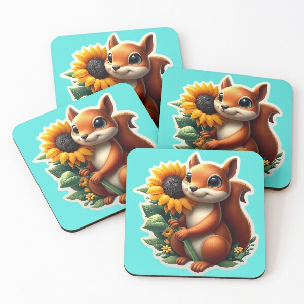 Item preview, Cute Squirrel holding Sunflower designed and sold by DT creations.