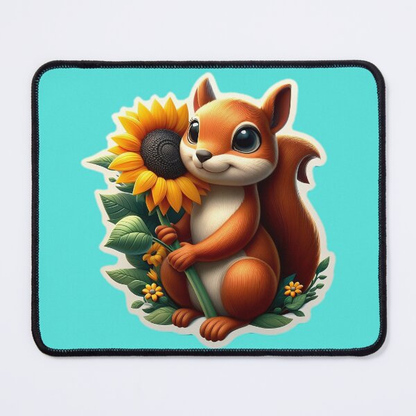 Item preview, Cute Squirrel holding Sunflower designed and sold by DT creations.