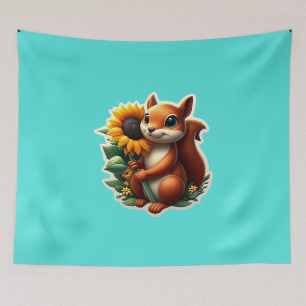 Item preview, Cute Squirrel holding Sunflower designed and sold by DT creations.
