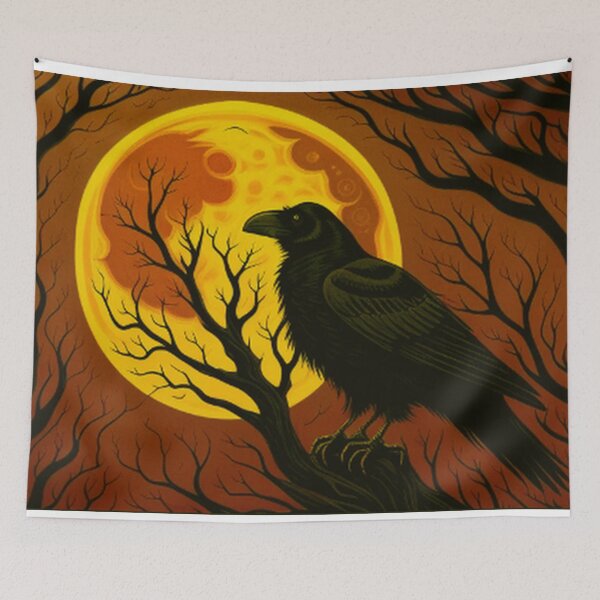 Item preview, Gothic Raven In Red Moon Light designed and sold by TheDarkWardrobe.