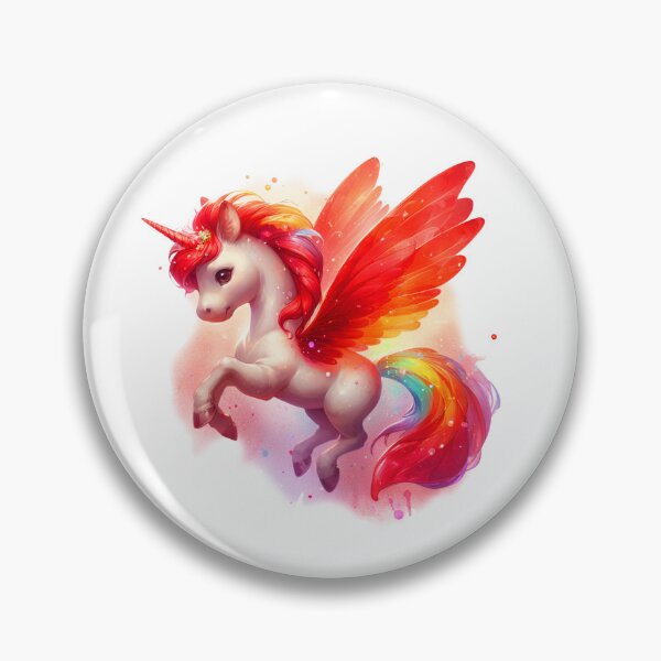 Item preview, Red Flying Rainbow Unicorn V1 designed and sold by CHIBI_POPZ.
