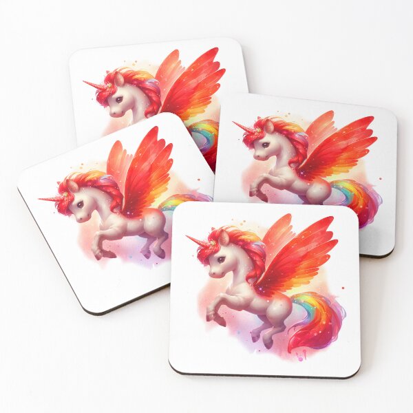 Item preview, Red Flying Rainbow Unicorn V1 designed and sold by CHIBI_POPZ.