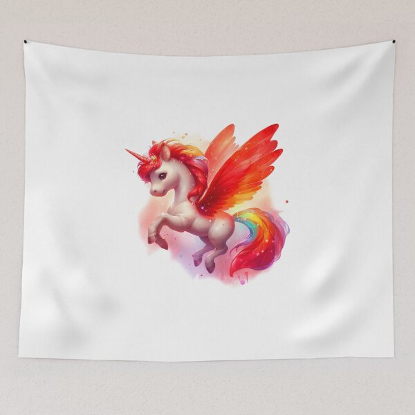 Item preview, Red Flying Rainbow Unicorn V1 designed and sold by CHIBI_POPZ.