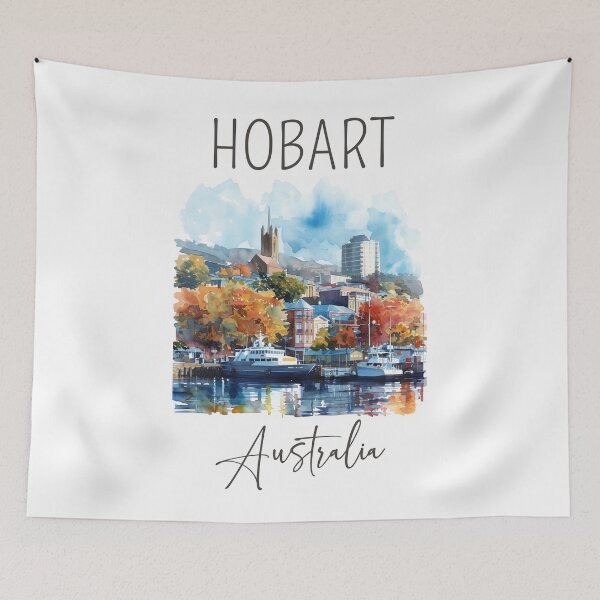Item preview, Watercolor Design of Hobart - Australia designed and sold by Sketch-Shack.