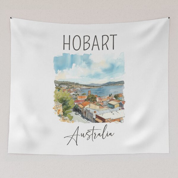 Item preview, Watercolor Design of Hobart - Australia designed and sold by Sketch-Shack.