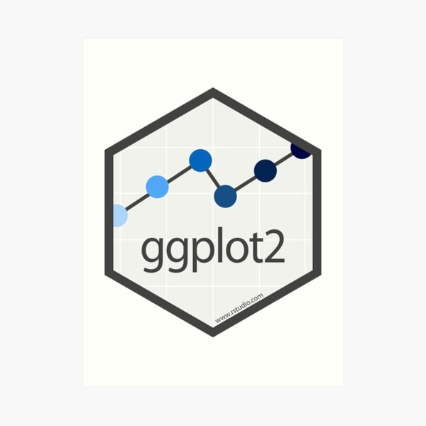 ggplot2 hex logo Art Print