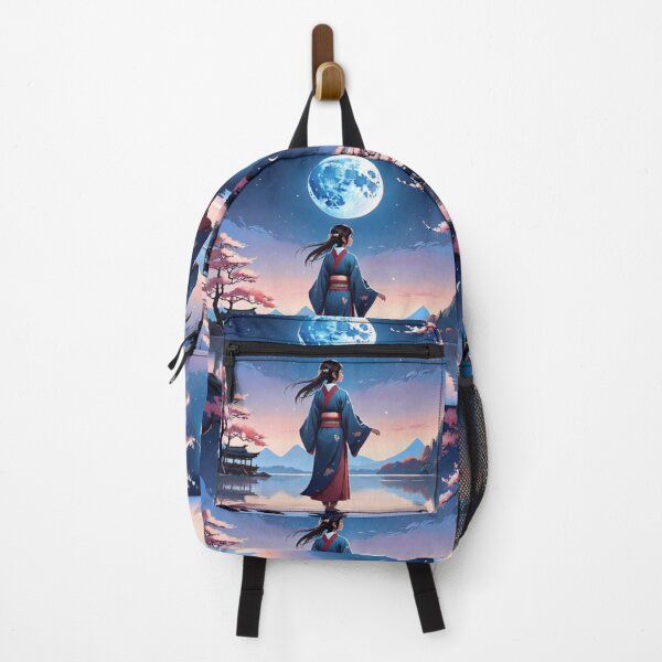 Item preview, A Japanese girl on the moon with a lake designed and sold by ARTofBito.