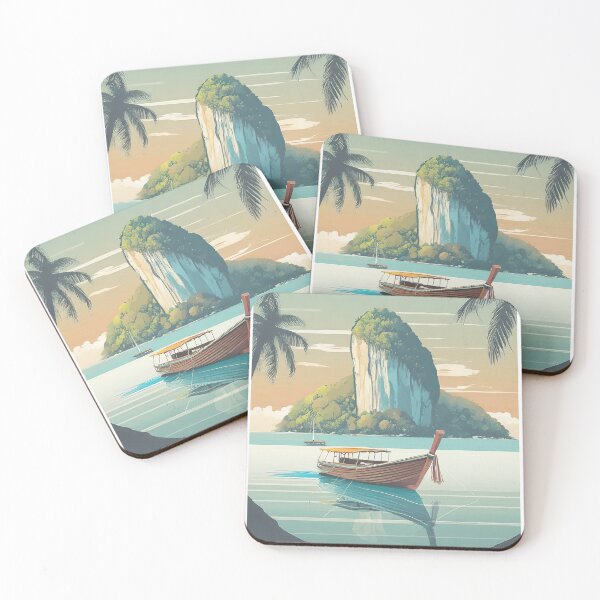 Item preview, Minimal Retro Idyllic Phuket in Thailand - Vintage Travel Poster Style" designed and sold by pod24.