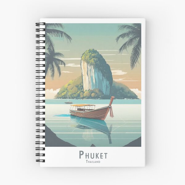 Item preview, Minimal Retro Idyllic Phuket in Thailand - Vintage Travel Poster Style" designed and sold by pod24.