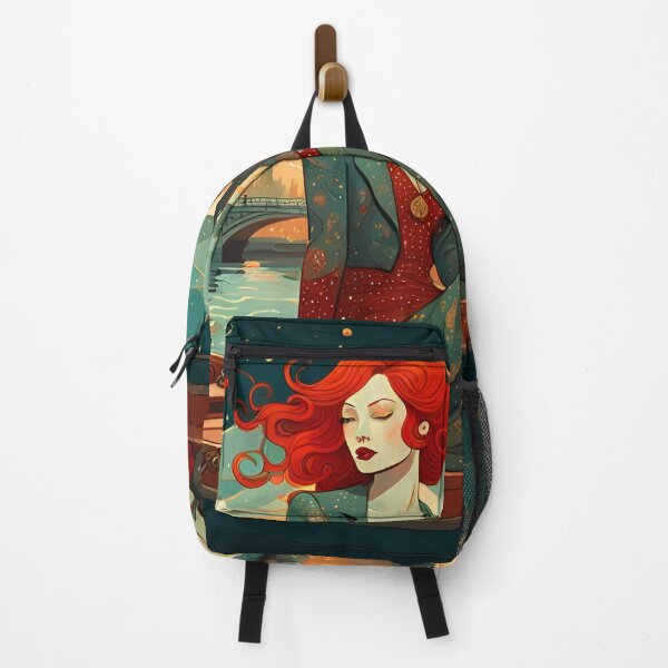 Item preview, Red haired woman in London at night on a boat with Big Ben and river Thames designed and sold by Coolparrotgirl.