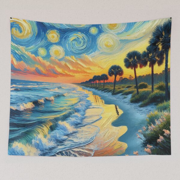 Item preview, Golden Beach with Swirling Sky designed and sold by Michelle Tangires.