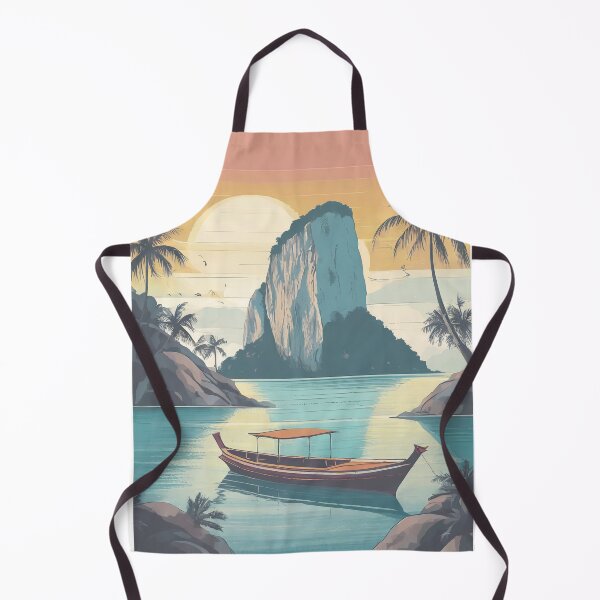 Item preview, Minimal Vintage Retro Travel Poster - Phuket Sunset with Longtail Boat designed and sold by pod24.