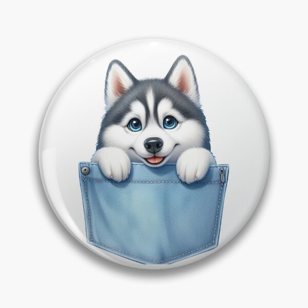 Item preview, Siberian Husky Dog In Pocket designed and sold by BerryBlaze.