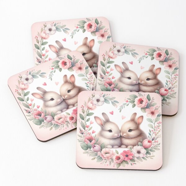 Item preview, two cute bunnies designed and sold by CreativeMindAH.