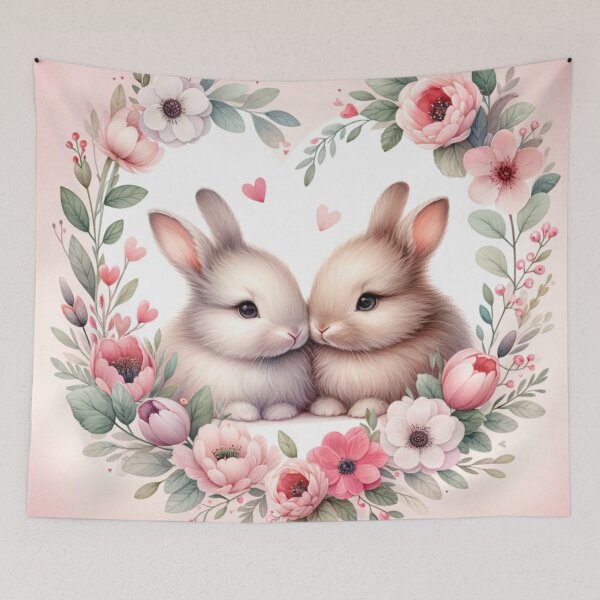Aperçu de l'œuvre deux lapins mignons créée et vendue par CreativeMindAH.