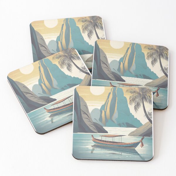 Item preview, Minimal Vintage Retro Phuket Thailand Sunset - Stylish Travel Poster designed and sold by pod24.