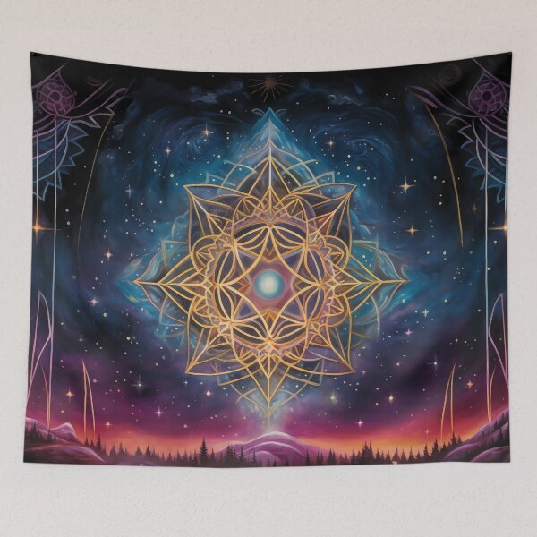 Item preview, Cosmic Harmony - Sacred Geometry Tapestry Art designed and sold by pooshda.